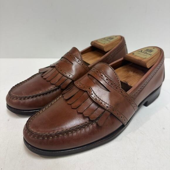 NEW HEELS Polo Ralph Lauren x Rancourt & Co. Brogue Kiltie Loafer Brown USA 9.5 - Picture 1 of 14